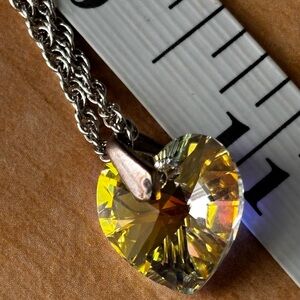 BMNY translucent heart pendant necklace/ shows varied colors depending o…